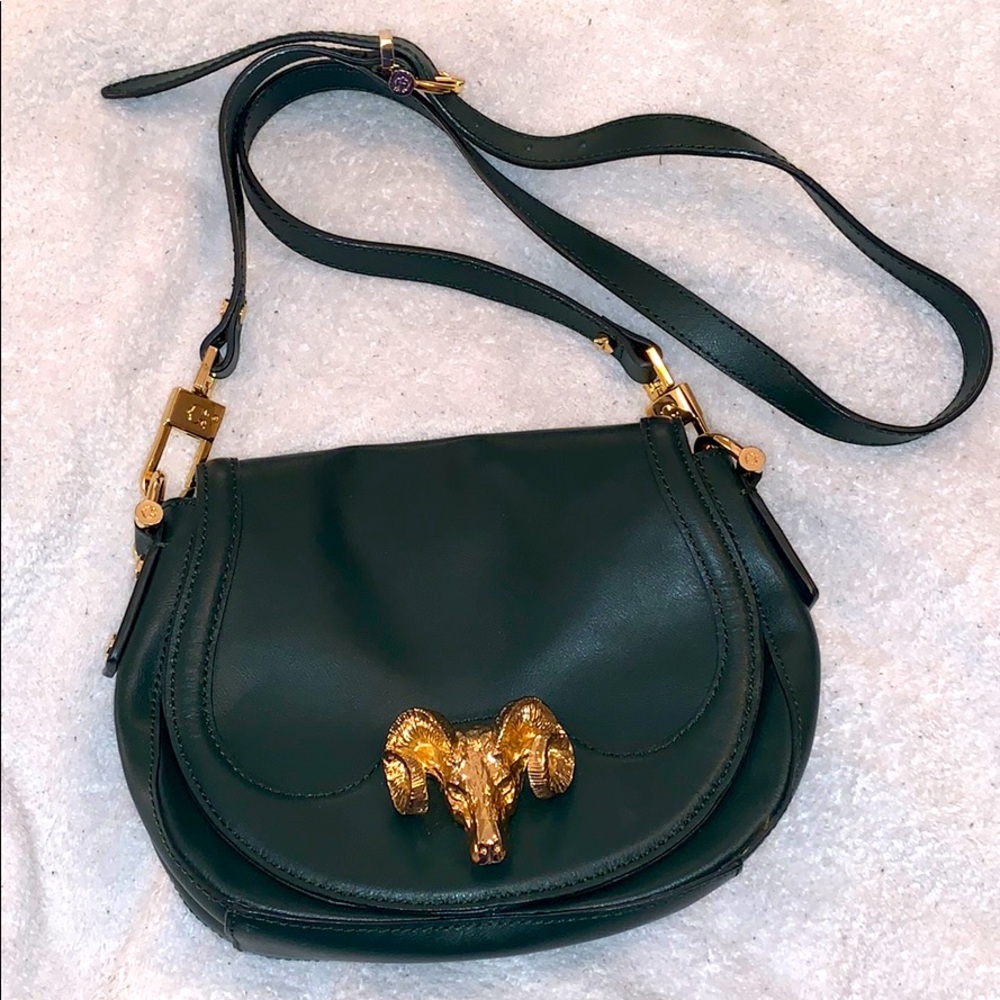 Dark Green Leather C Wonder Crossbody